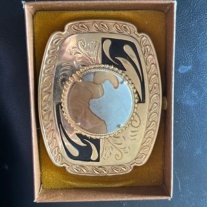 Stainless Steel and Jasper Belt Buckle